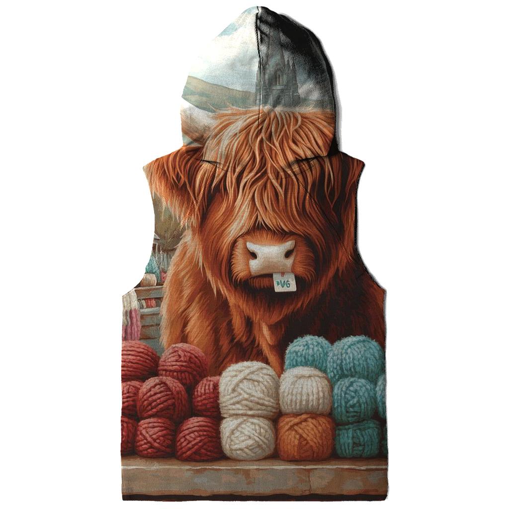 Highland Cow At The Wool Fair Stall hoodie designs