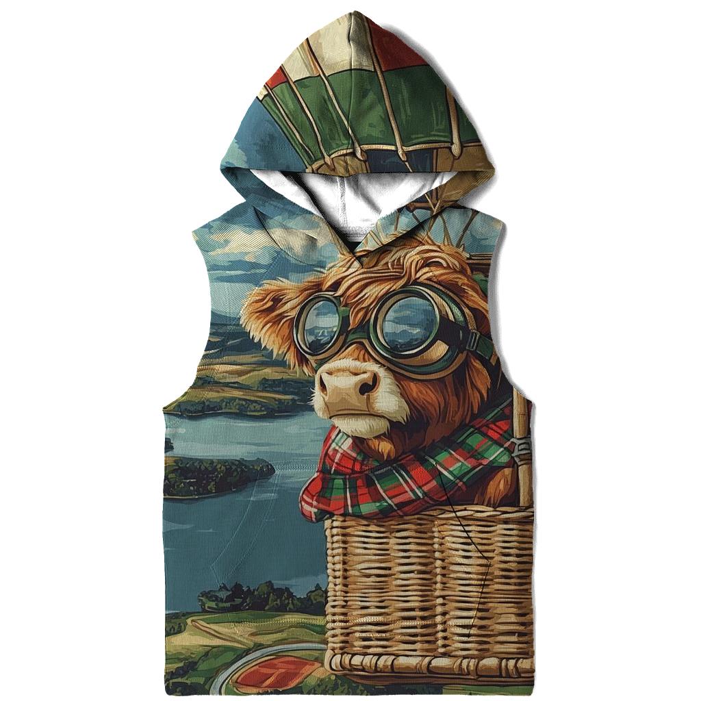 Highland Cow Balloon Ride Over The Loch custom hoodies