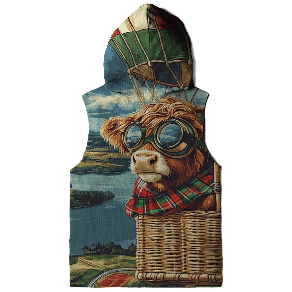 Highland Cow Balloon Ride Over The Loch custom hoodies