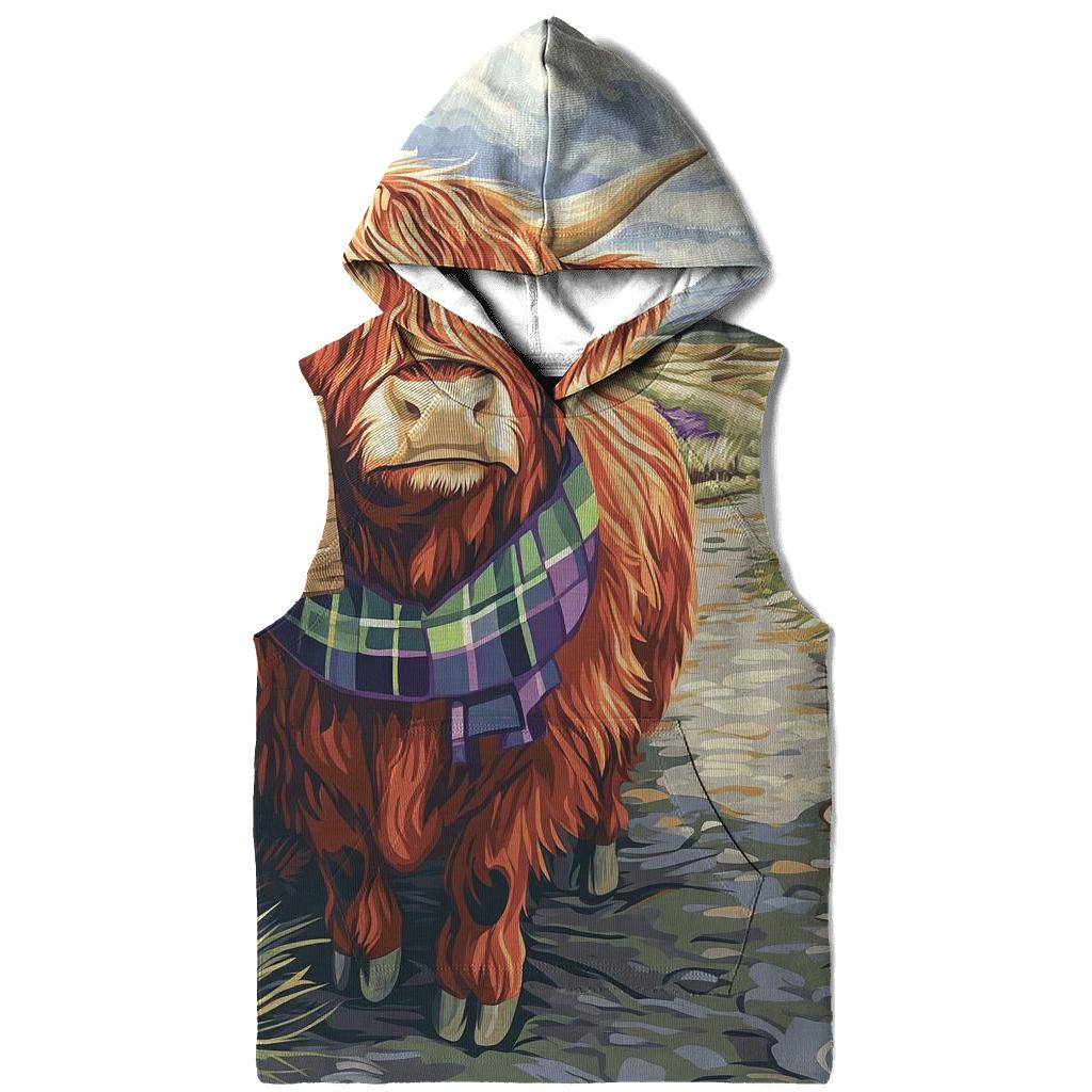 Highland Cow Marathon Spectator On The Moor heavyweight hoodies