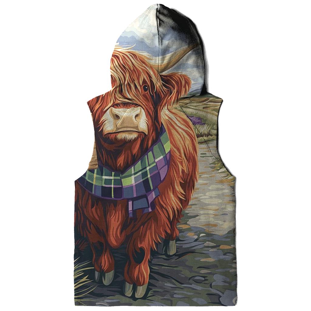 Highland Cow Marathon Spectator On The Moor heavyweight hoodies