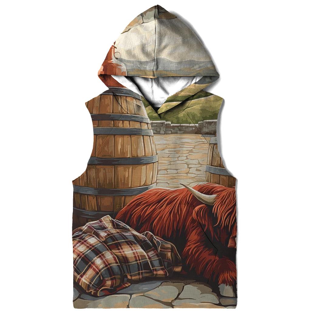 Highland Cow At The Whisky Barrel Rest graphic hoodies