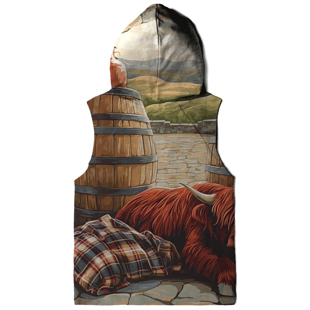 Highland Cow At The Whisky Barrel Rest graphic hoodies
