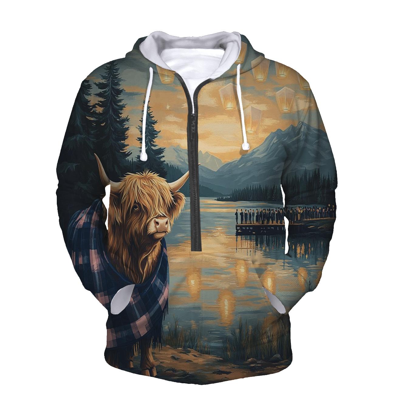 Lantern Festival With Highland Cow Glow hoodies fashion