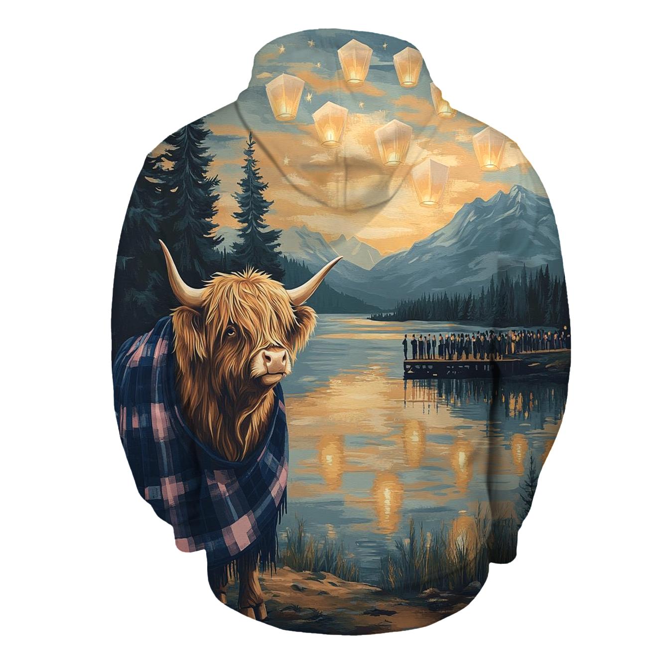 Lantern Festival With Highland Cow Glow hoodies fashion
