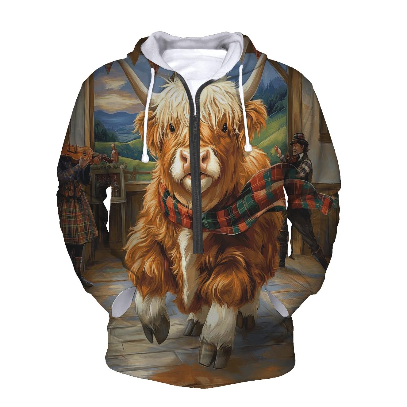 Ceilidh Dance Partner, Highland Cow Spin hoodie styles