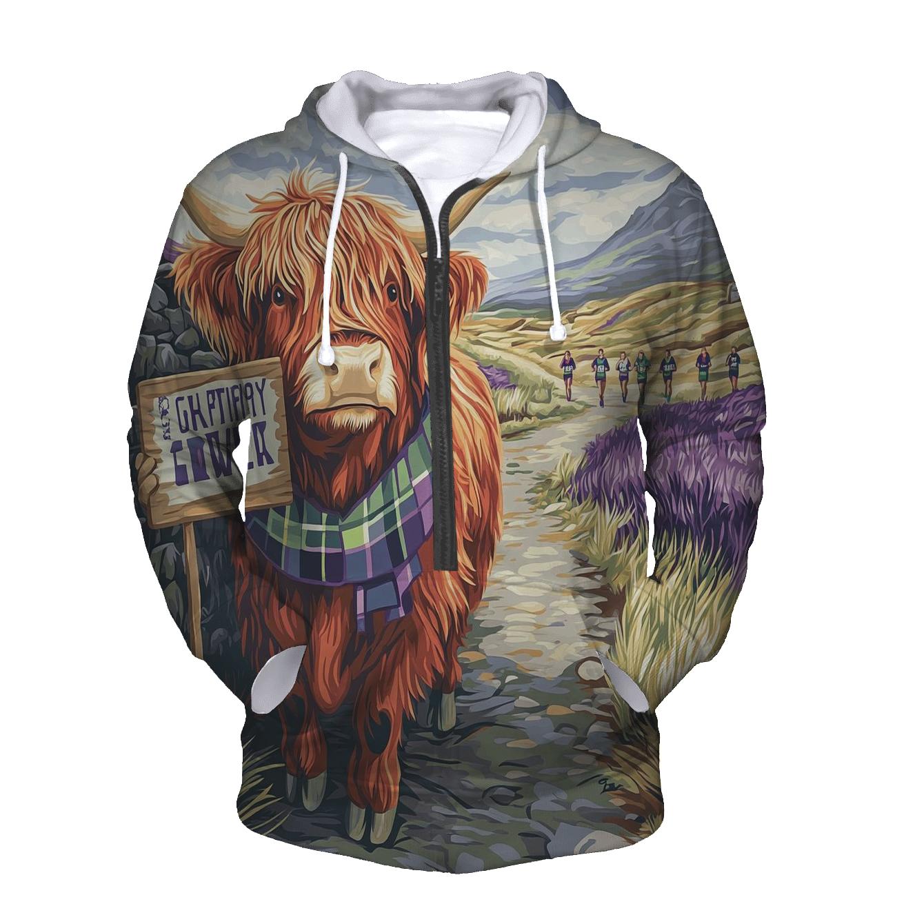 Highland Cow Marathon Spectator On The Moor hoodie styles