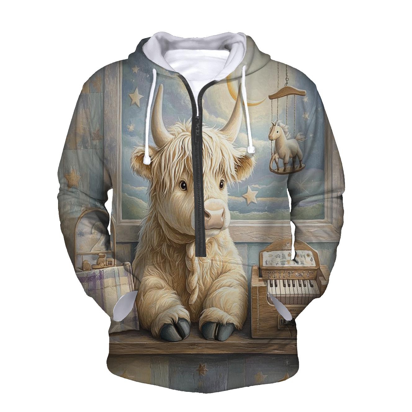 Highland Cow Music Box In The Nursery hoodies fashion