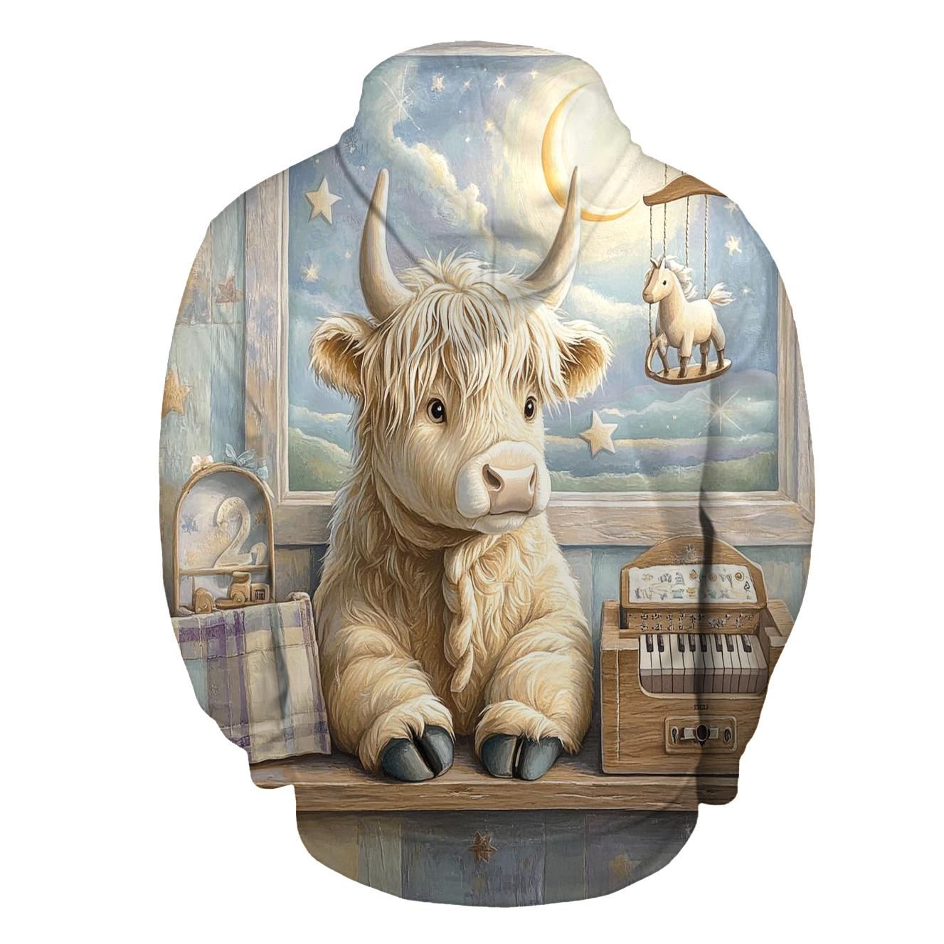 Highland Cow Music Box In The Nursery hoodies fashion