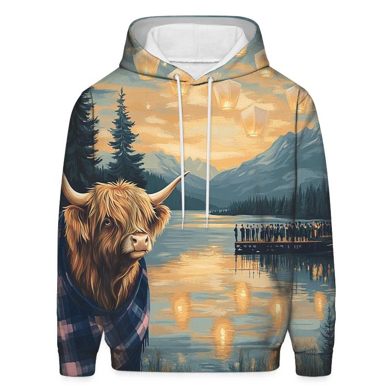 Lantern Festival With Highland Cow Glow hoodies fashion