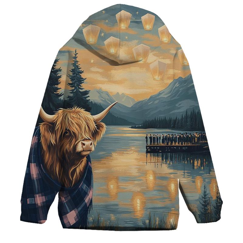 Lantern Festival With Highland Cow Glow hoodies fashion