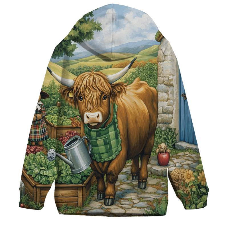 Highland Cow Gardener In A Cottage Plot hoodies fashion