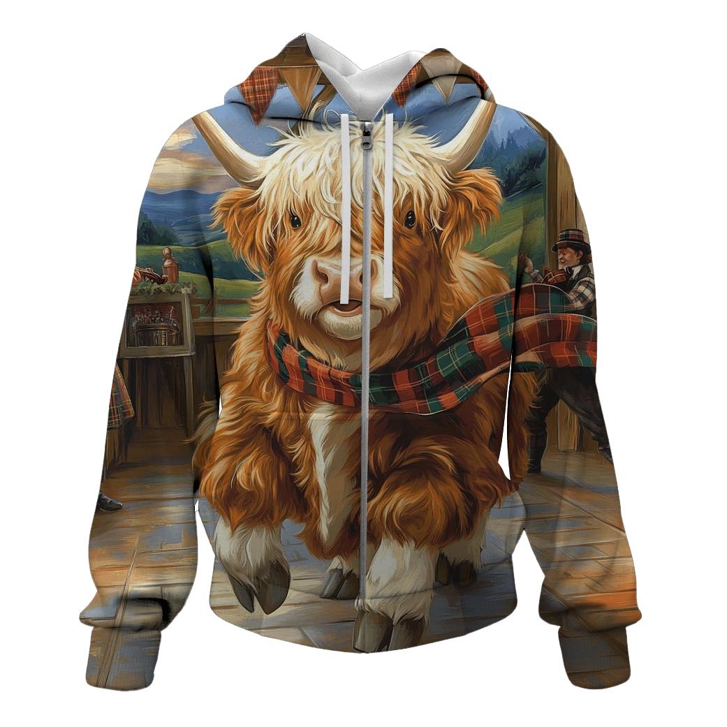 Ceilidh Dance Partner, Highland Cow Spin hoodies fashion