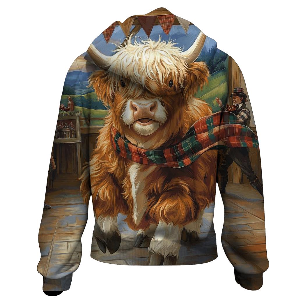 Ceilidh Dance Partner, Highland Cow Spin hoodies fashion