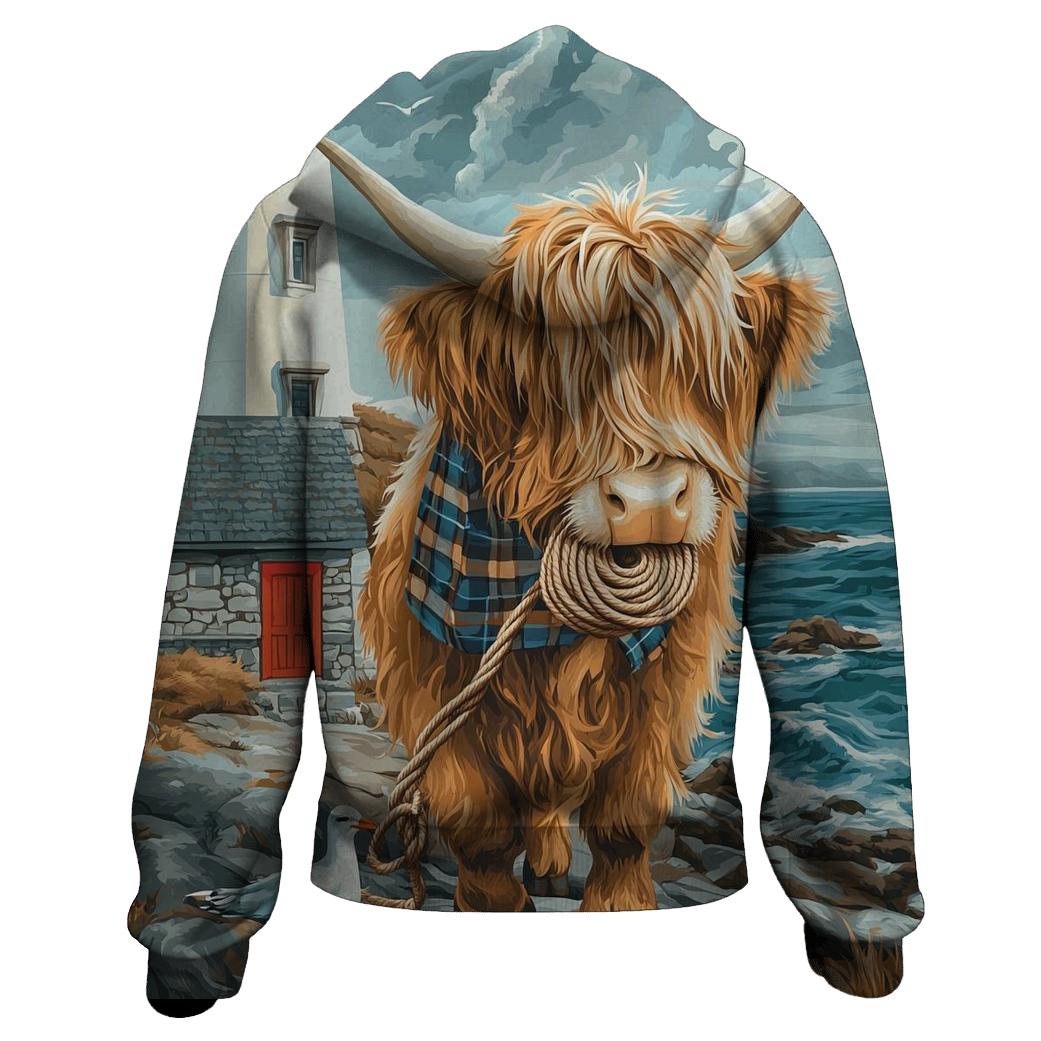 Highland Cow Lighthouse Keeper Helper hoodie styles