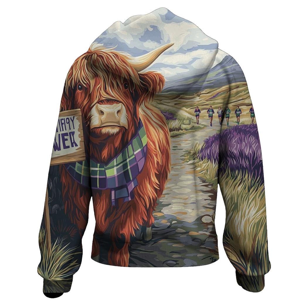 Highland Cow Marathon Spectator On The Moor pullover hoodies