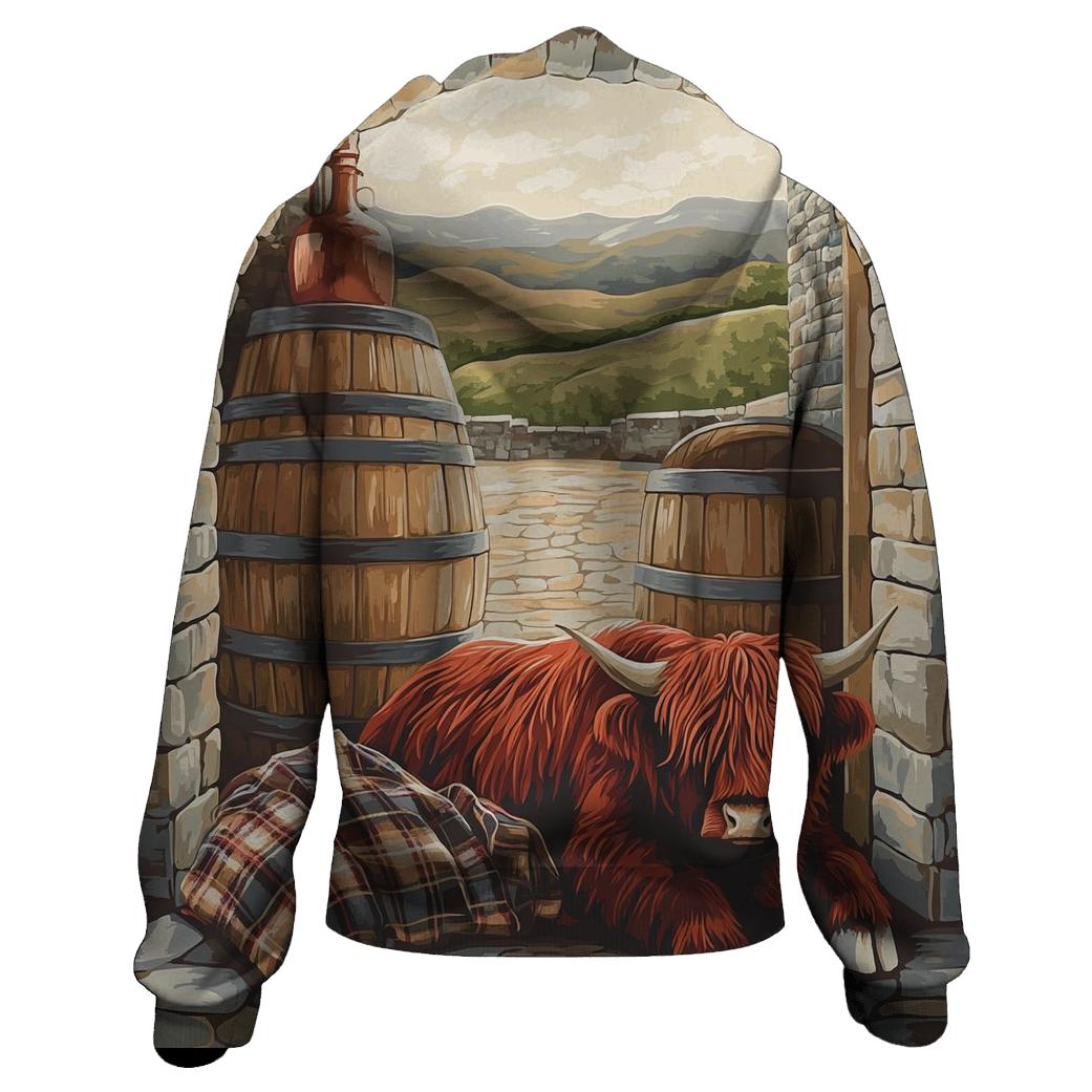 Highland Cow At The Whisky Barrel Rest hoodie styles