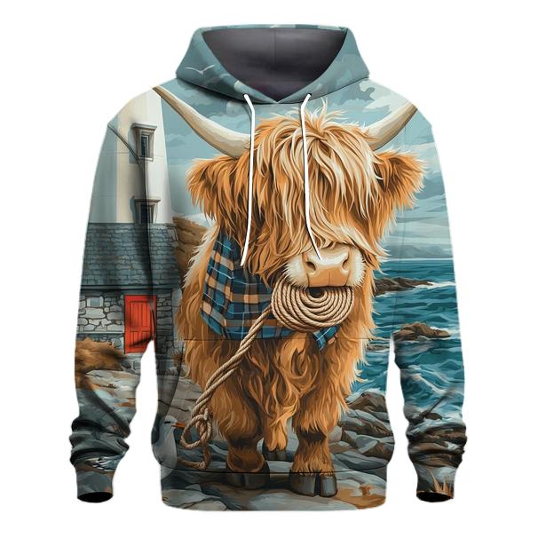 Highland Cow Lighthouse Keeper Helper custom hoodies