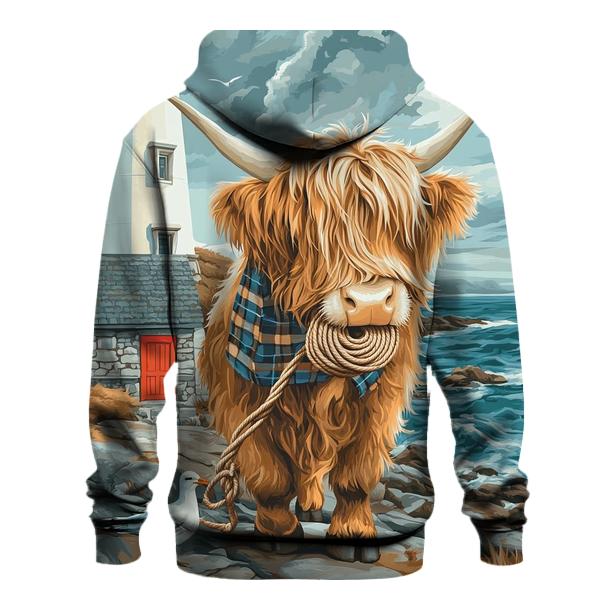 Highland Cow Lighthouse Keeper Helper custom hoodies
