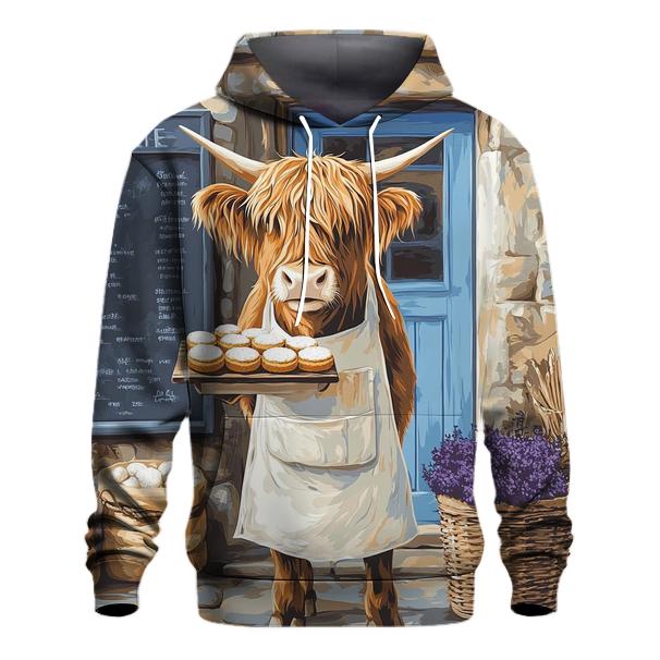 Highland Cow Baker With Oatcake Tray hoodie designs