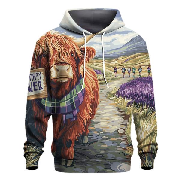 Highland Cow Marathon Spectator On The Moor hoodie trends