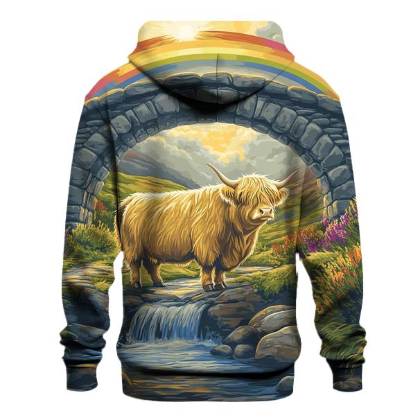 Highland Cow Under The Rainbow Bridge Arch hoodie styles