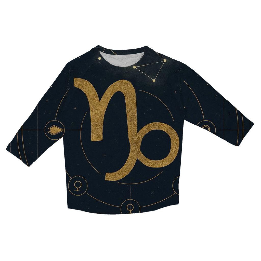 Saturn Return Capricorn Star Chart Emblem personalized 3/4 sleeve tees