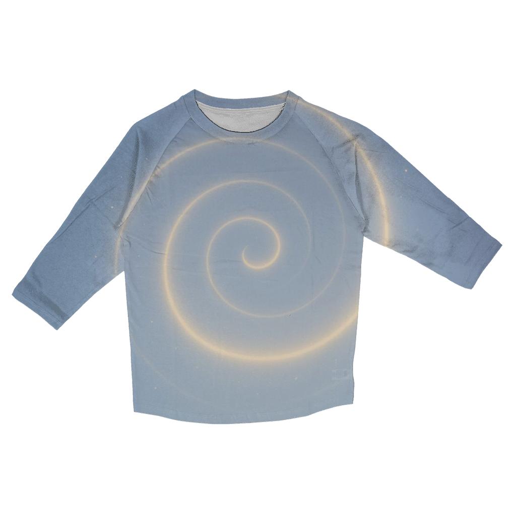 Luminous Breath Spiral printed three quarter sleeve shirts