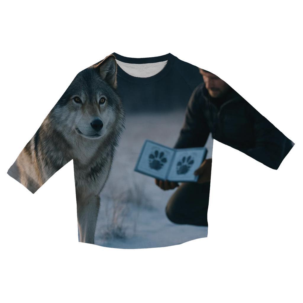 Wolf Tracking Workshop On Fresh Snow casual three quarter sleeve shirts