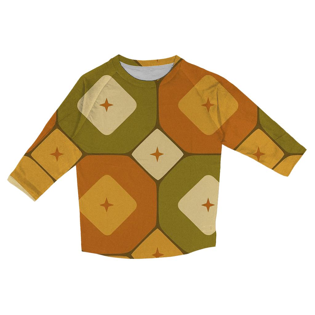 Groovy Linoleum Kitchen Tile Pattern cotton quarter sleeve shirts