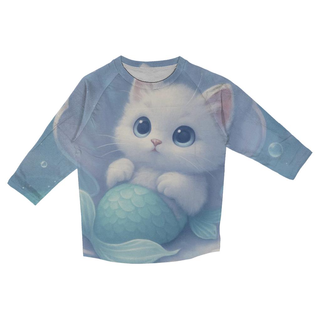 Moonlit Purrmaid Lagoon custom 3/4 sleeve shirts