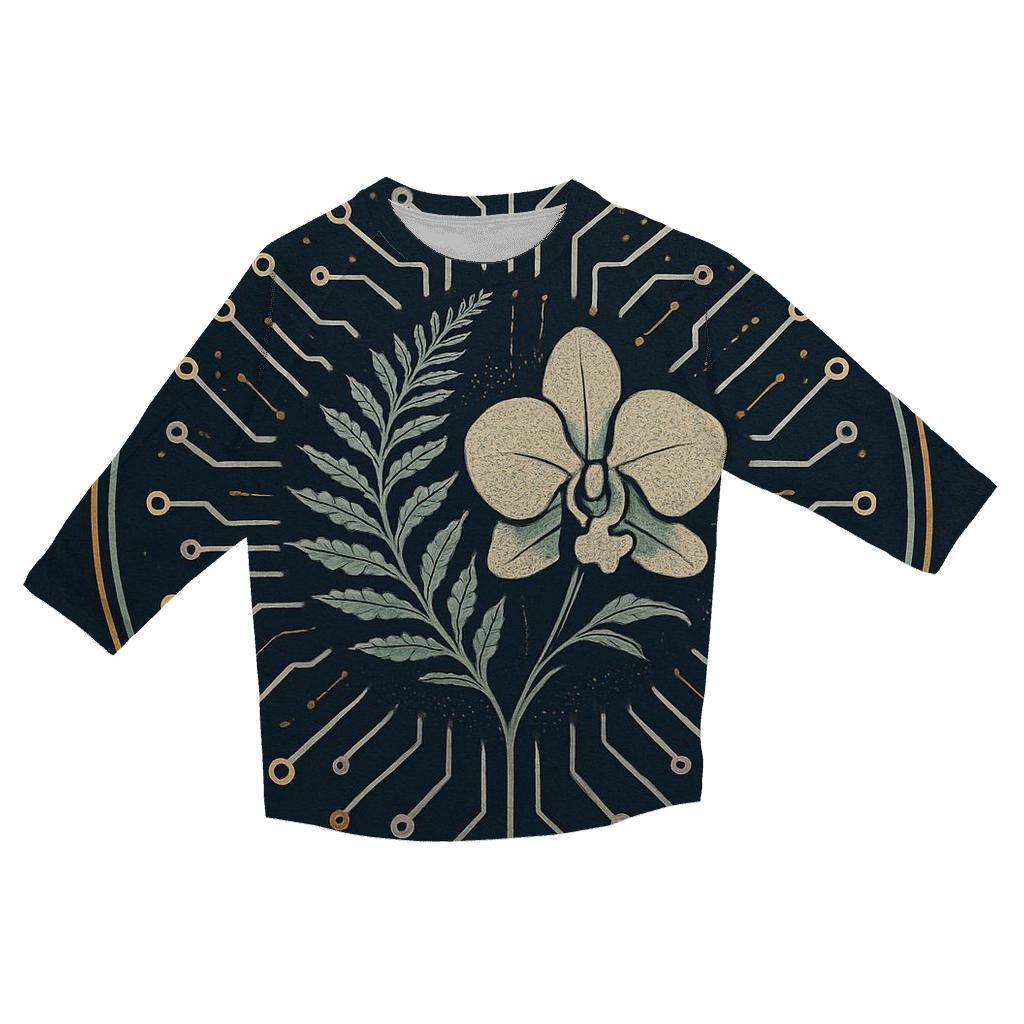 Midnight Botanical Circuit Emblem personalized 3/4 sleeve tees