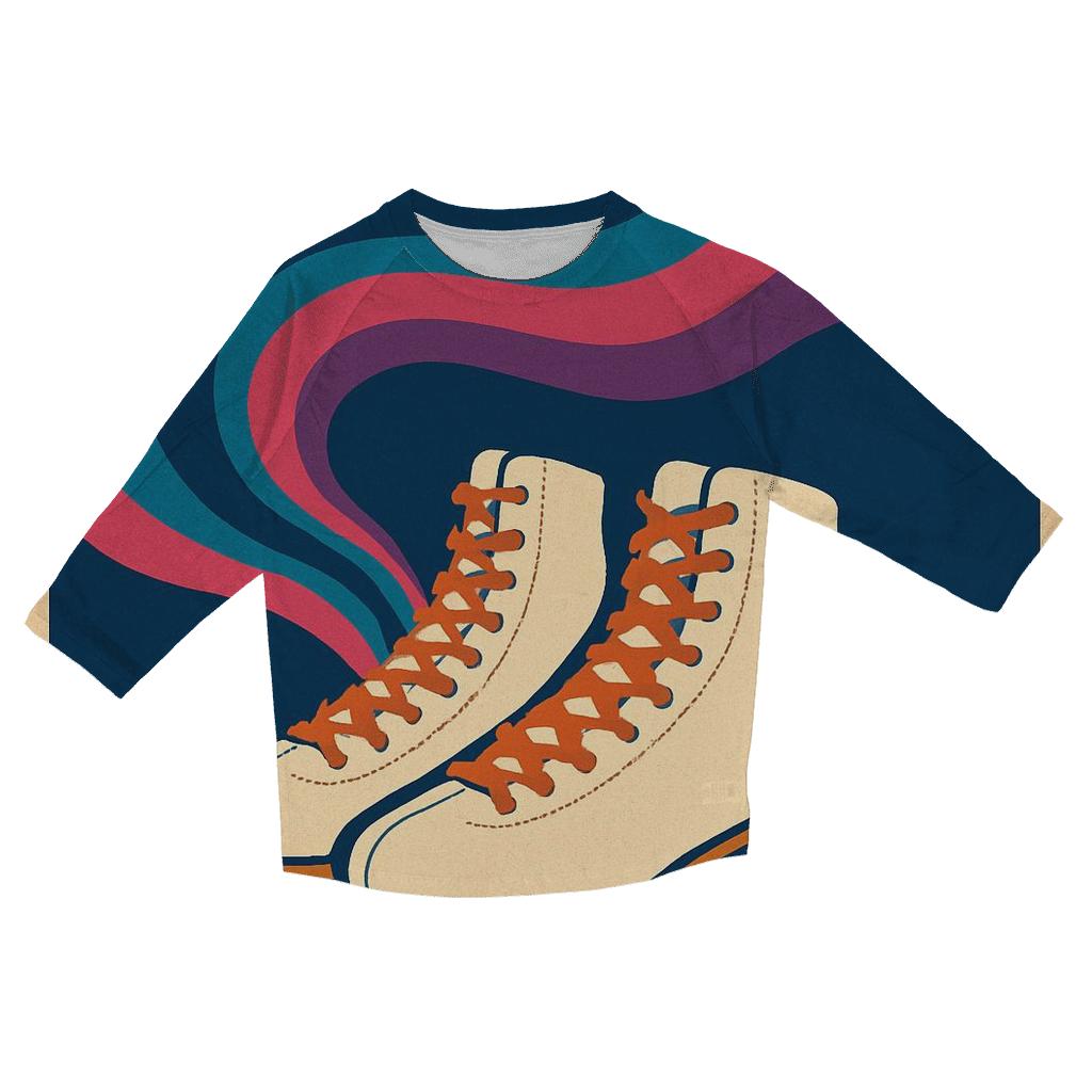 Roller Rink Neon Wave Poster cotton quarter sleeve shirts