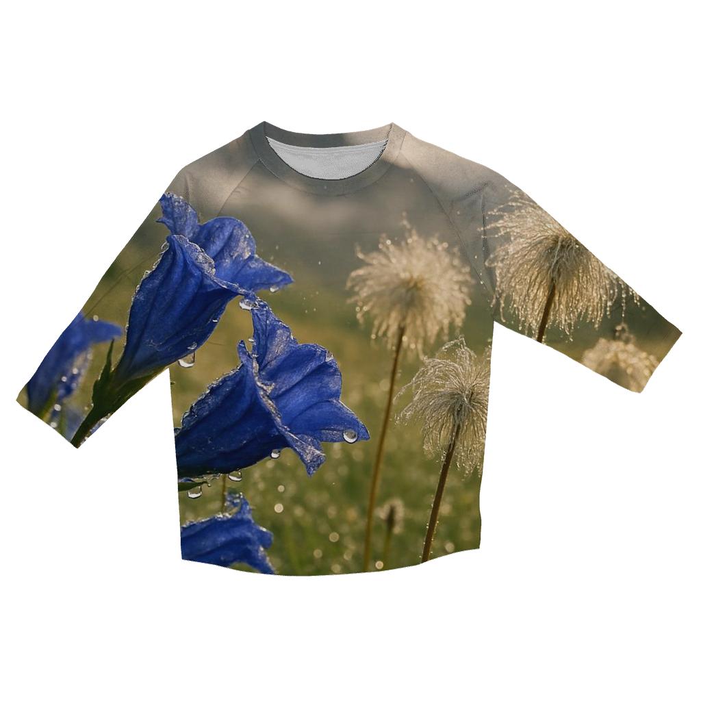 Storm Cleared Alpine Meadow With Gentian And Anemone Seedheads trendy 3/4 sleeve tops