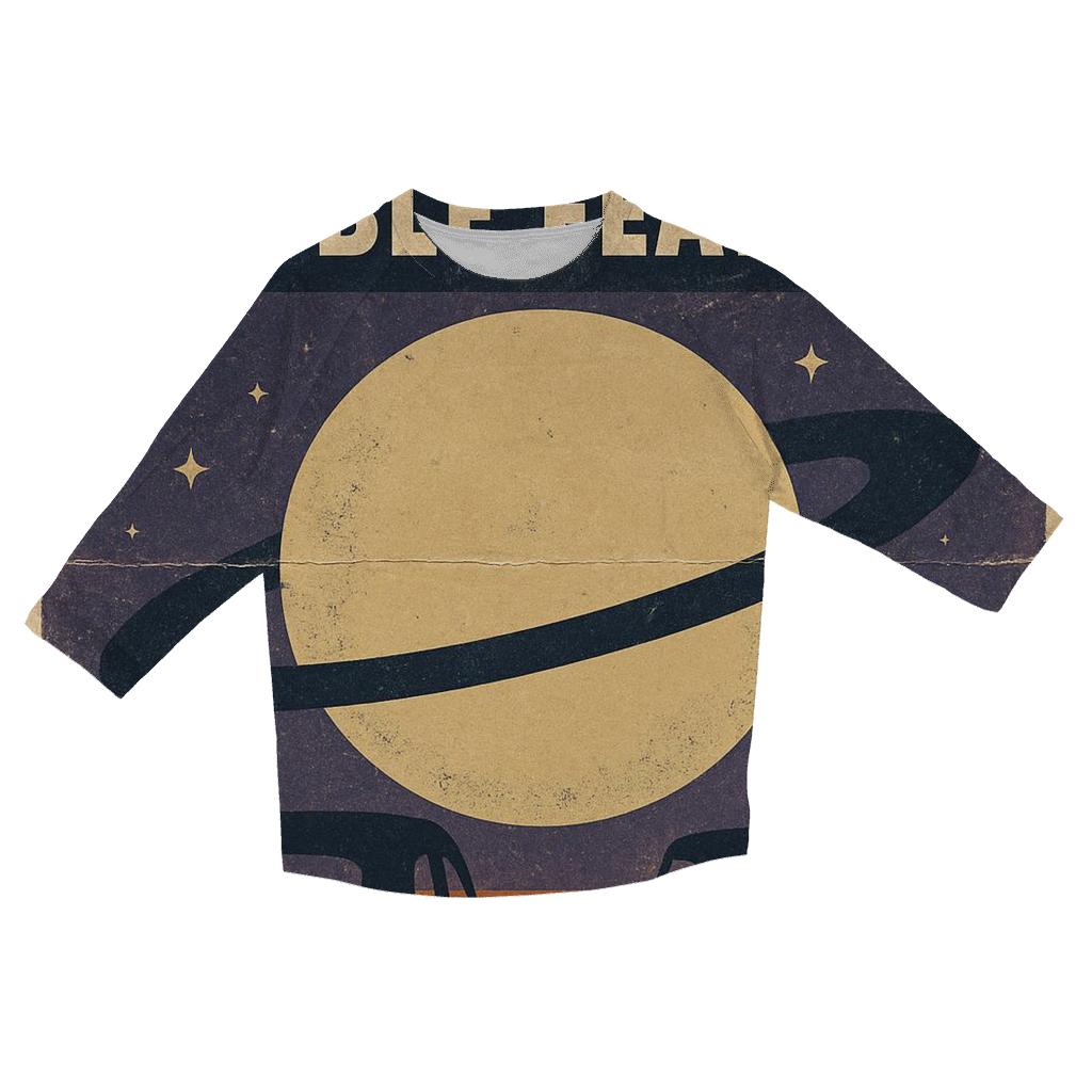 Distressed Cosmic Drive In Double Feature Poster stylish quarter sleeve tops