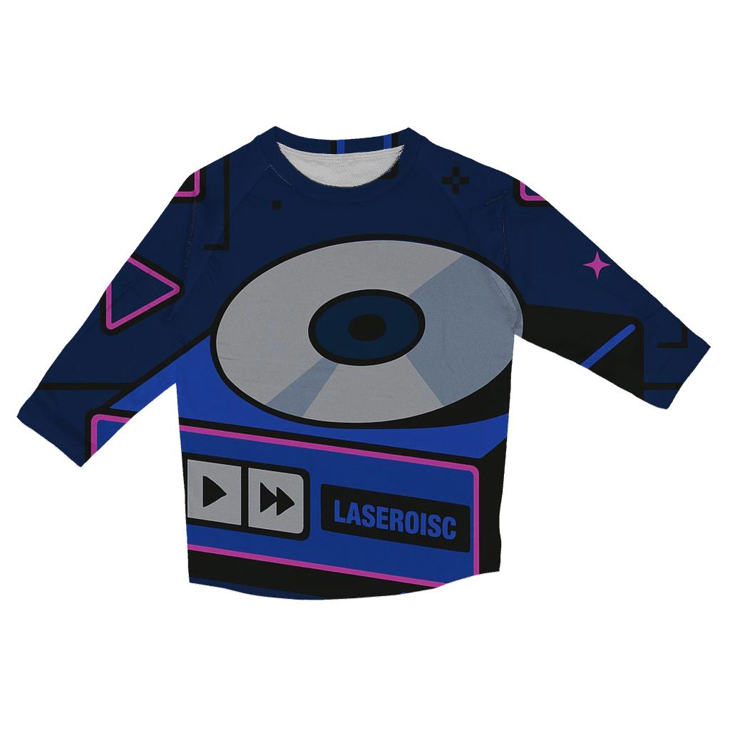 Laser Disc Space Menu Icons fashion 3/4 sleeve shirts