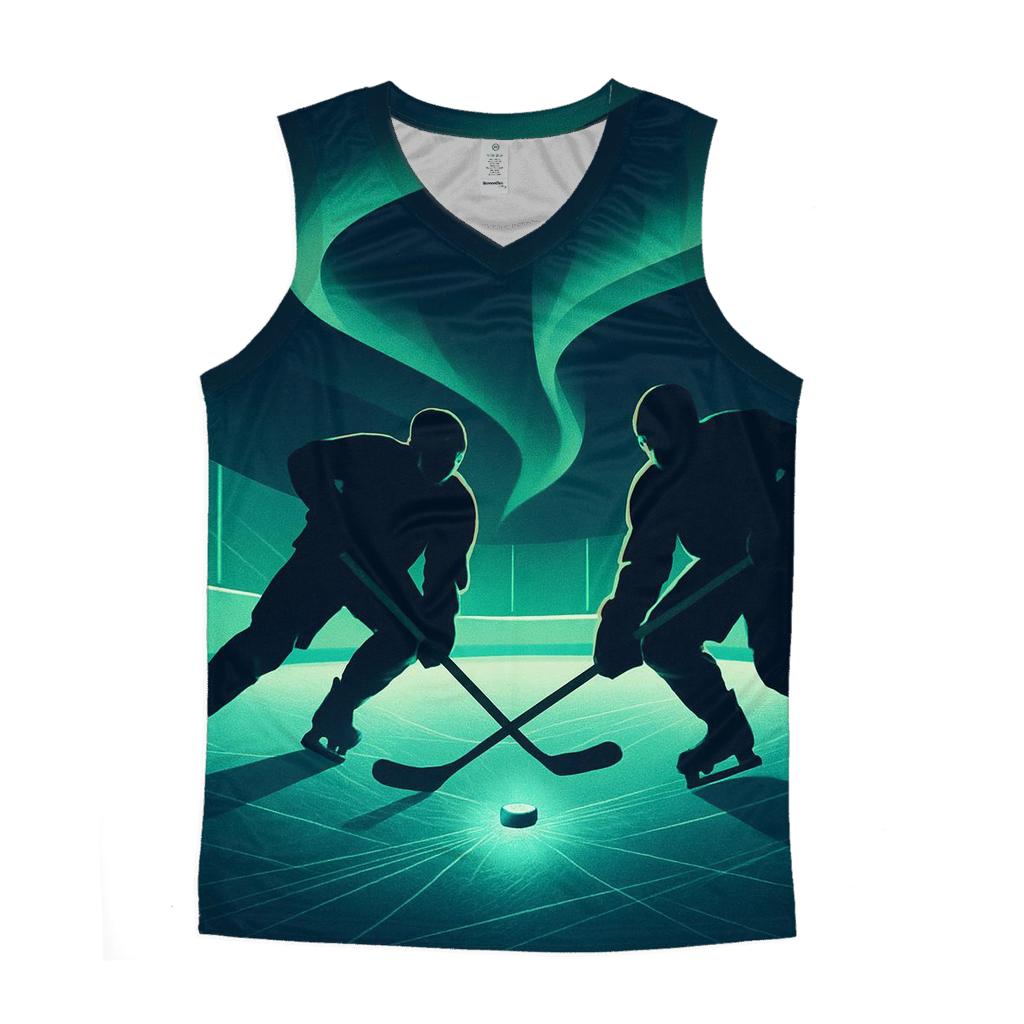 Aurora Ice Rink Faceoff cotton sleeveless tops