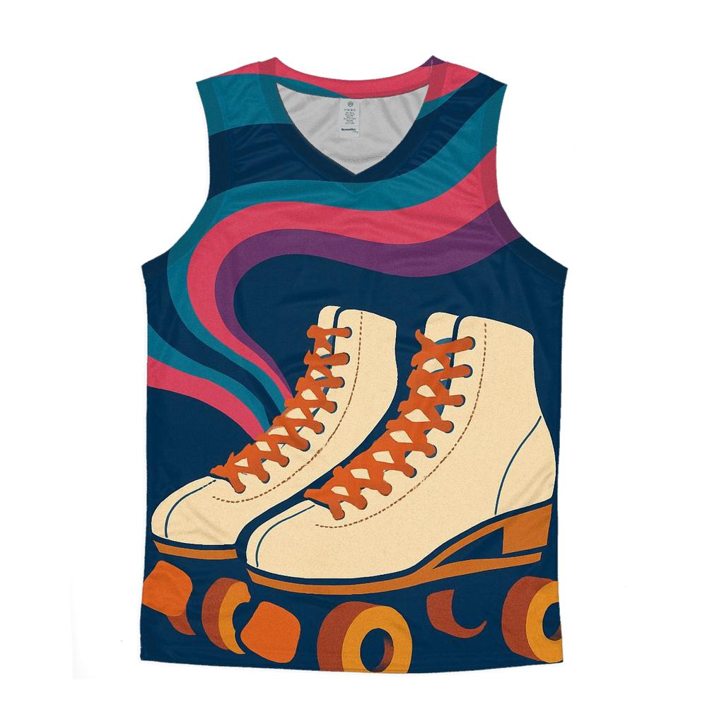 Roller Rink Neon Wave Poster stylish racerback tanks