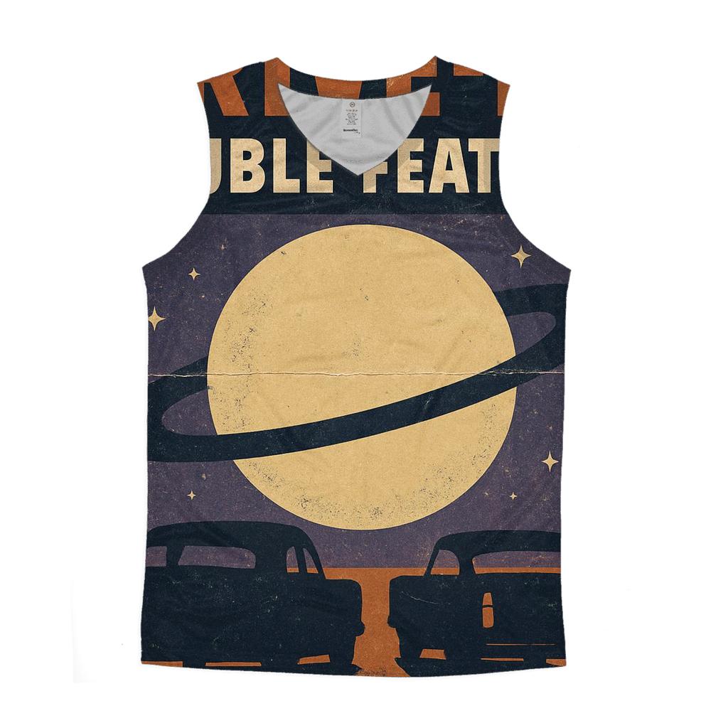 Distressed Cosmic Drive In Double Feature Poster stylish racerback tanks