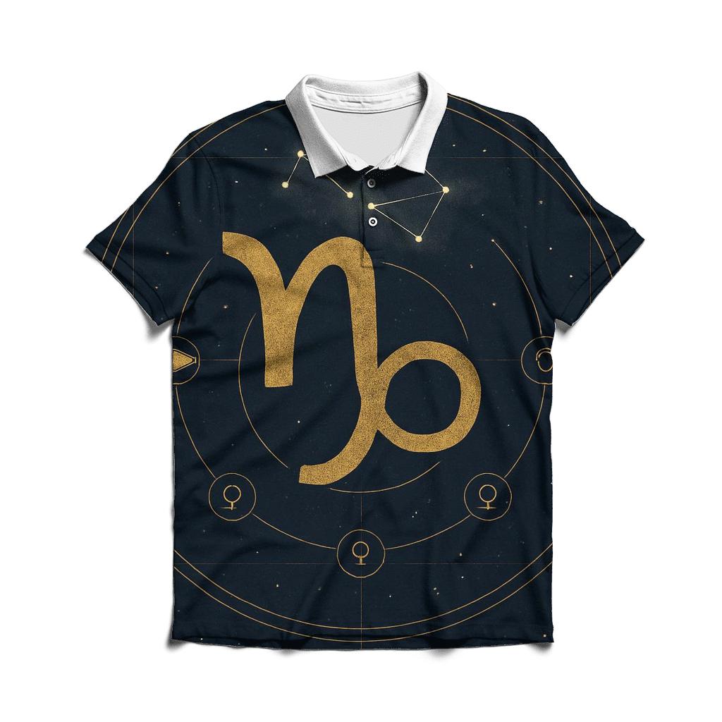 Saturn Return Capricorn Star Chart Emblem personalized polo shirts