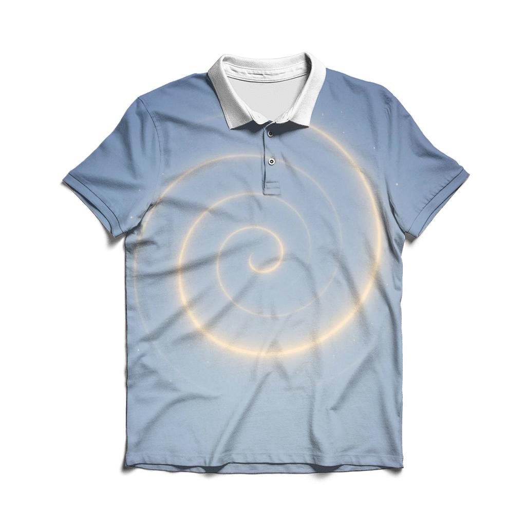 Luminous Breath Spiral custom polo shirts