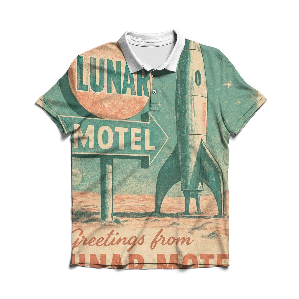 Weathered Space Tourist Postcard 1977 embroidered polo tops