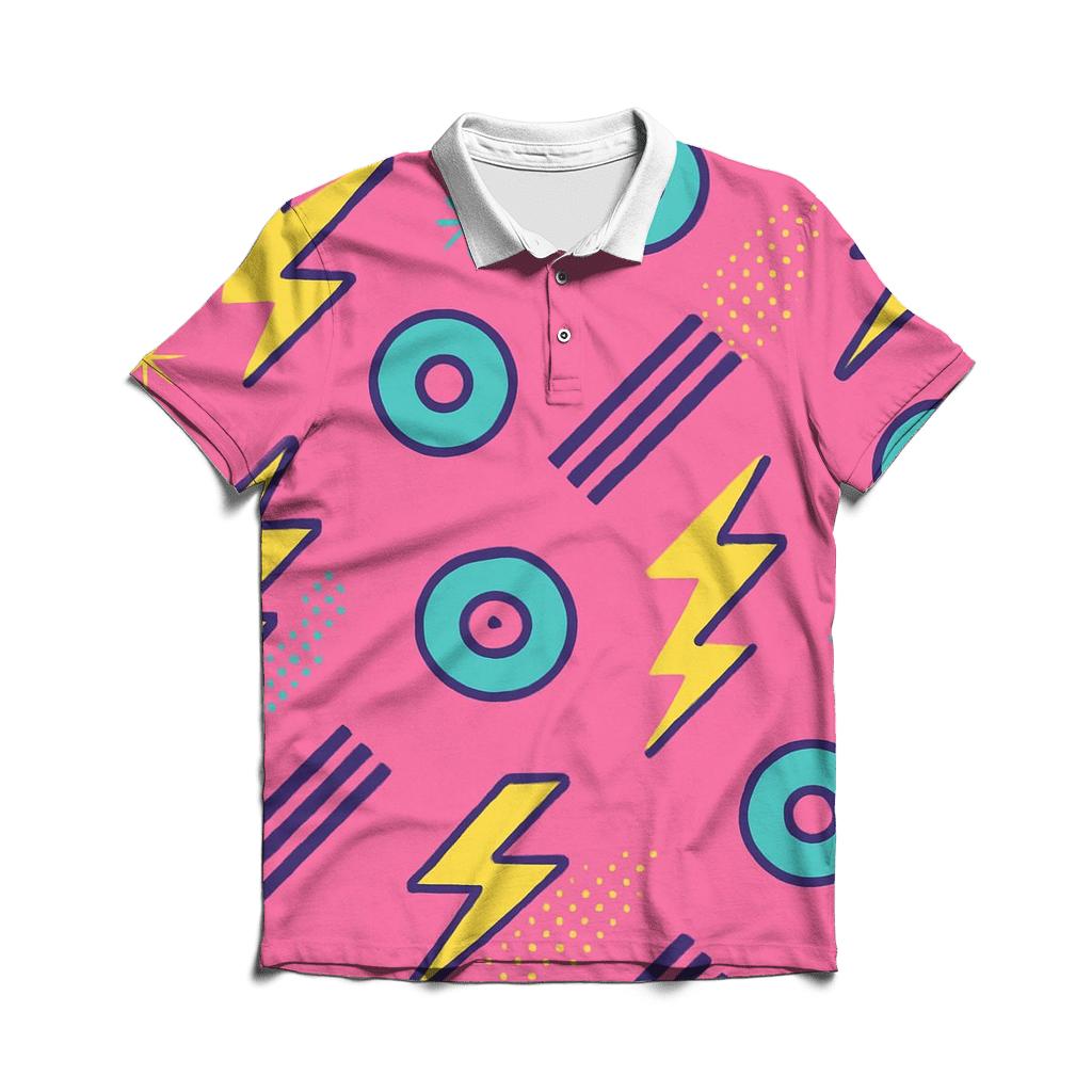 Miami Roller Rink Zigzag personalized polo shirts