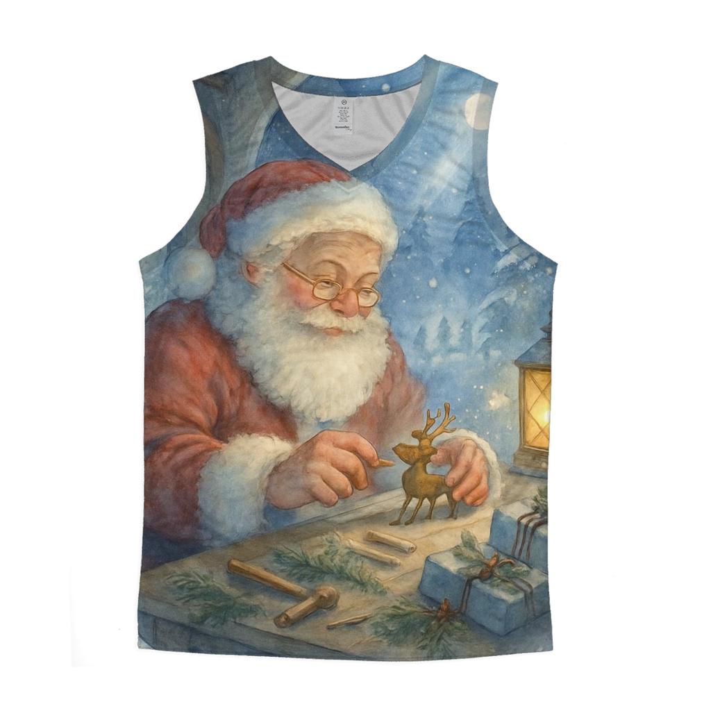 Workshop Moonlight Toymaker Santa personalized athletic tanks