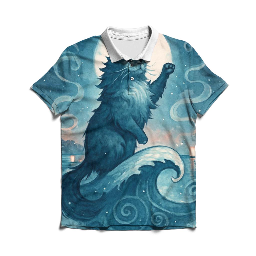 Lantern Tide Guardian Cat stylish collar polo tees