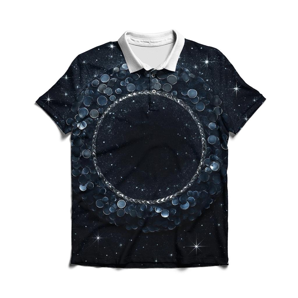 Midnight Sequin Orbit custom polo shirts