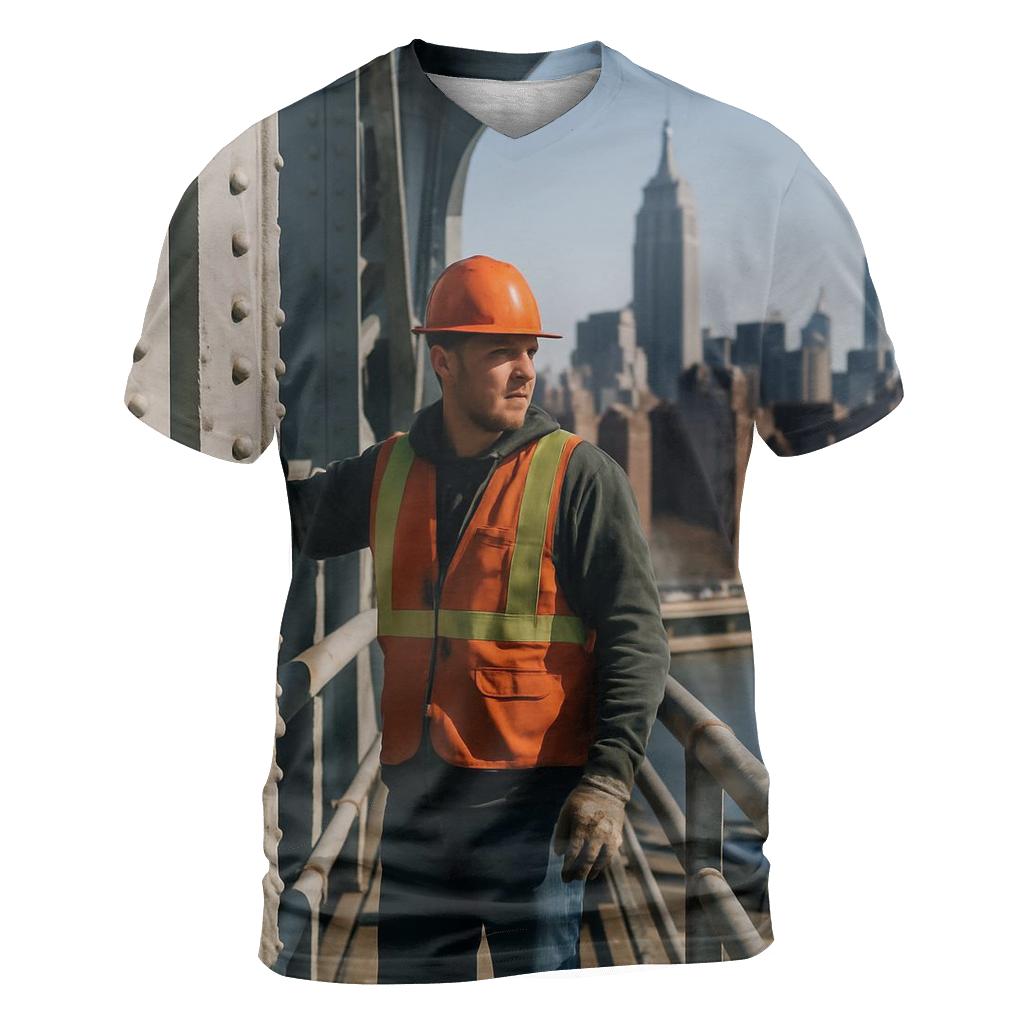 Midday Maintenance Overlook On The Manhattan Bridge custom all-over print shirts