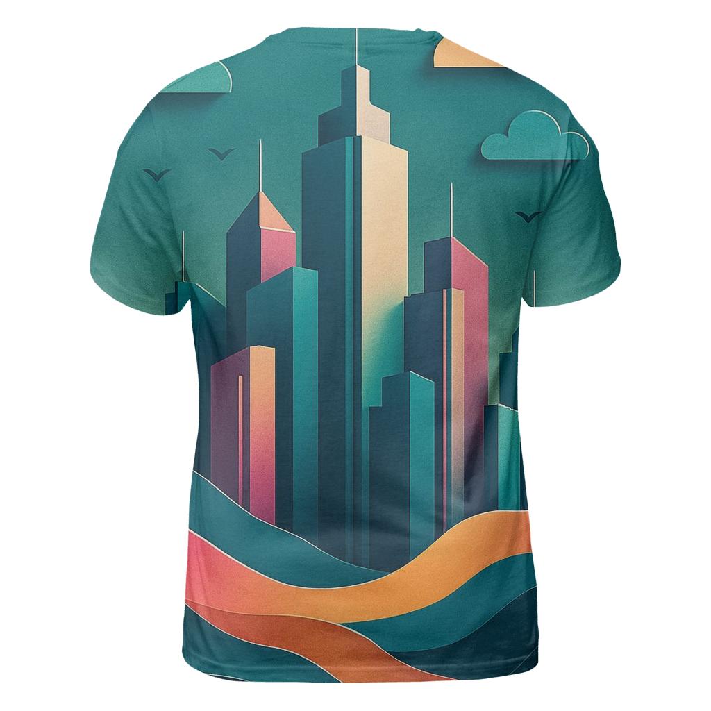 Prismatic Paper Cut City Mirage designer pattern shirts