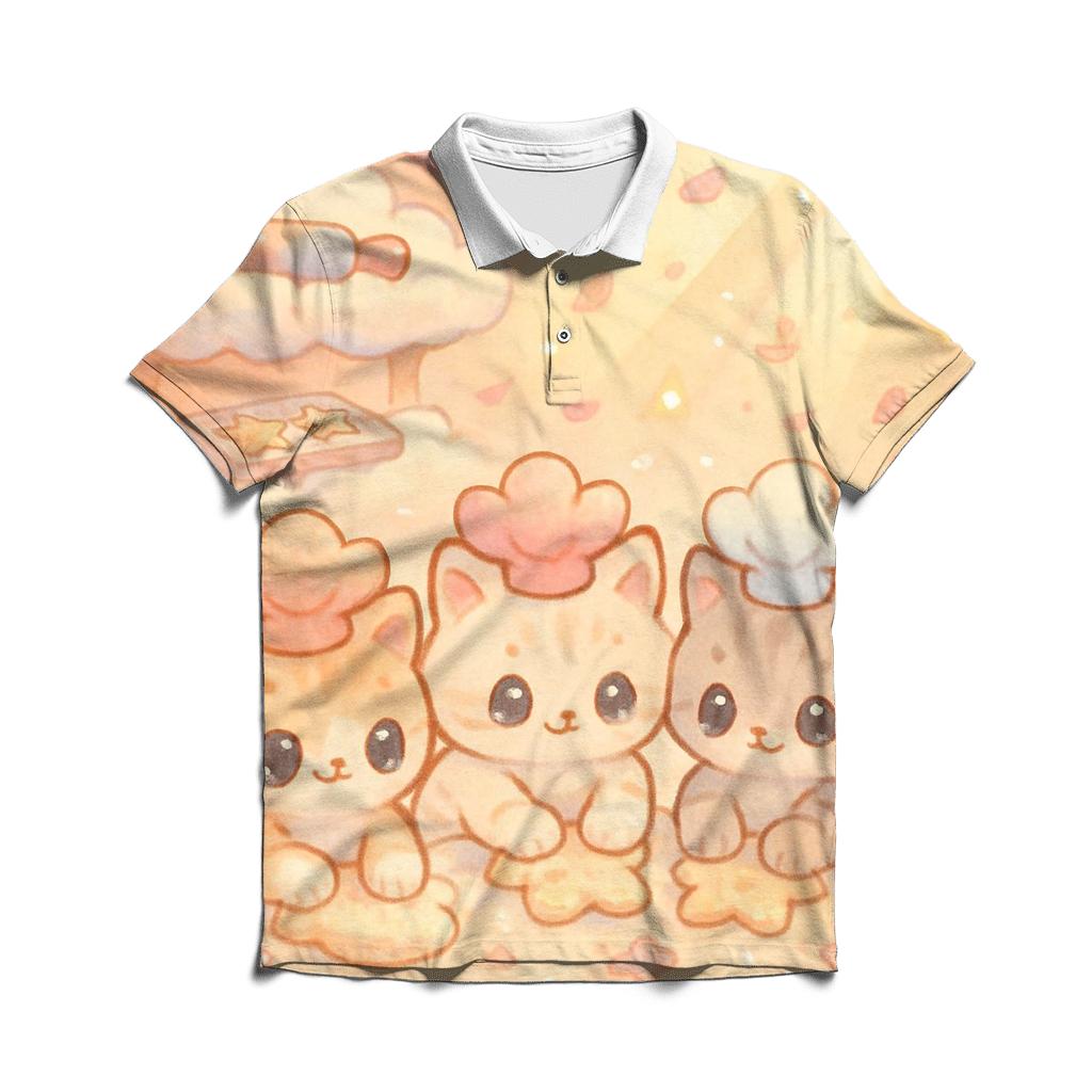 Sunrise Cloud Bakery Kittens casual sports polo shirts
