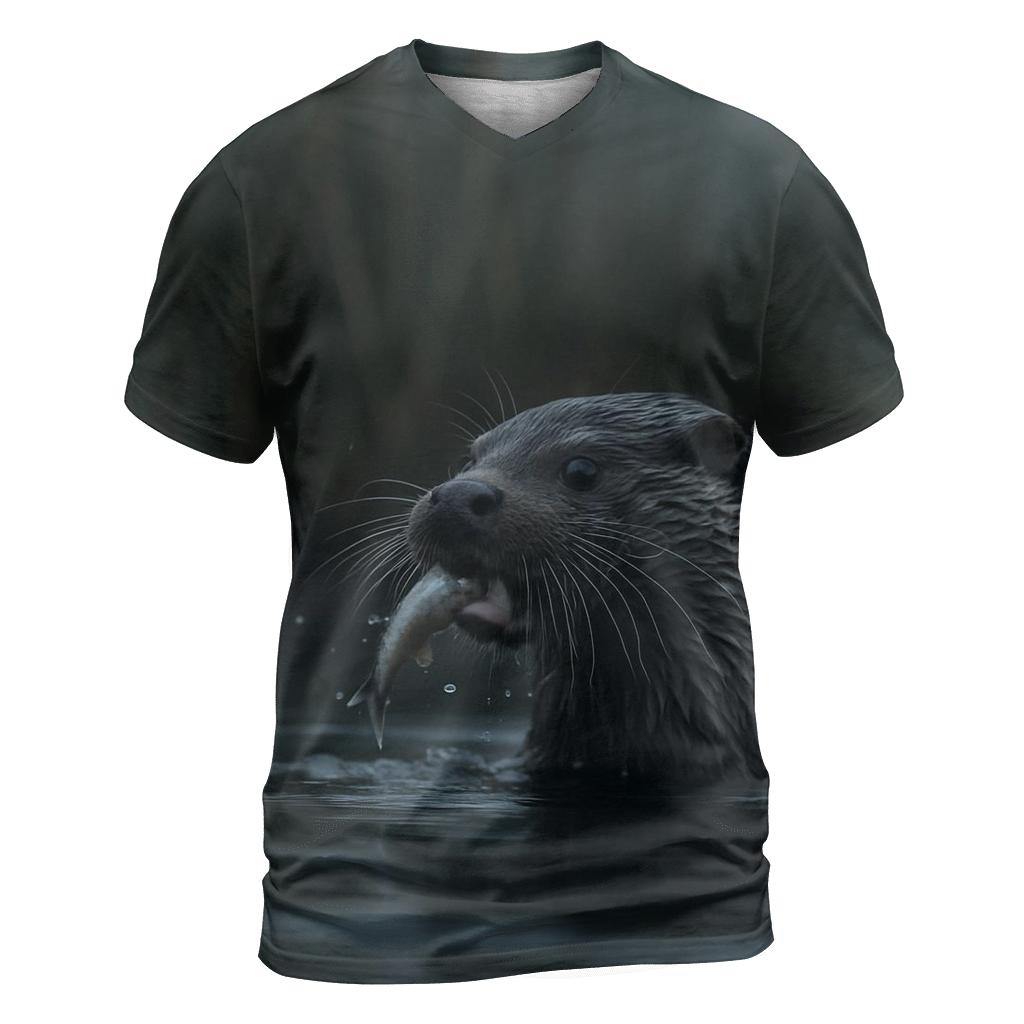 Mistbank Forager Eurasian Otter artistic all-over print tops